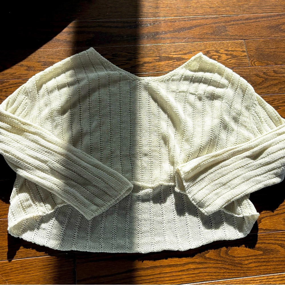 Lace cropped sweater